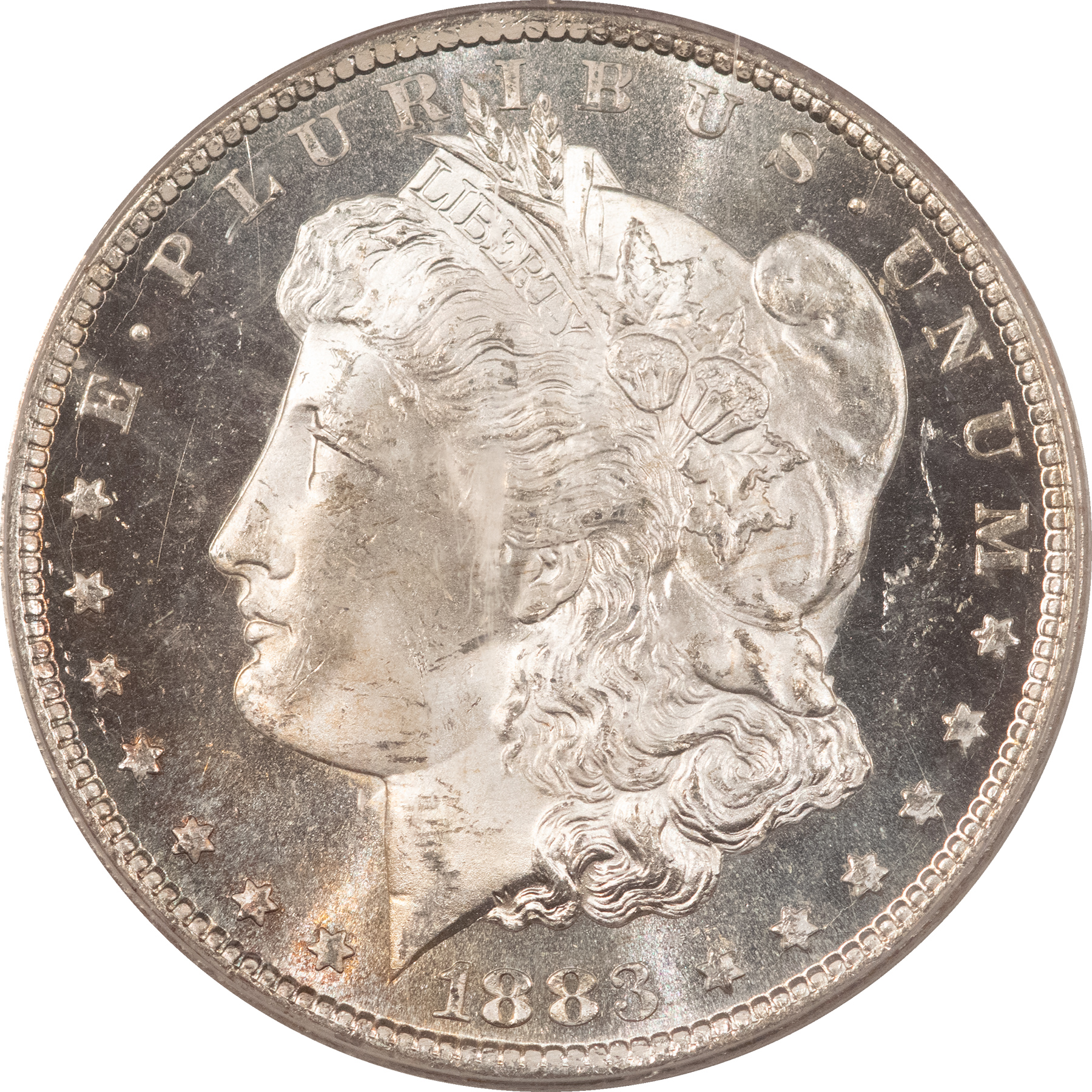 Dollars 1883-CC $1 MORGAN DOLLAR – PCGS MS-65 DMPL FRESH, FROSTY DEEP MIRROR PROOFLIKE Dollars 1883-CC $1 MORGAN DOLLAR – PCGS MS-65 DMPL FRESH, FROSTY DEEP MIRROR PROOFLIKE