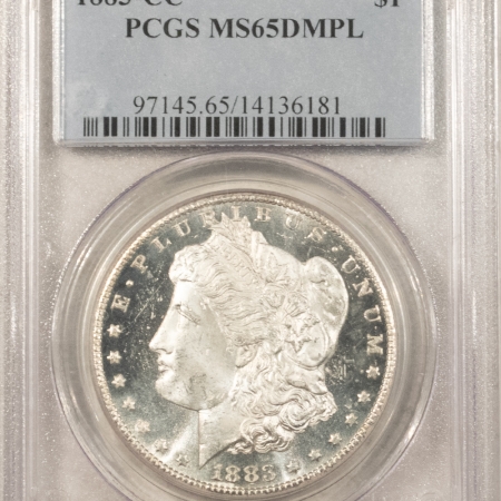 Dollars 1883-CC $1 MORGAN DOLLAR – PCGS MS-65 DMPL, BLACK & WHITE DEEP MIRRORS! PQ GEM!