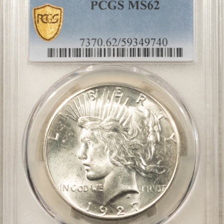 Dollars 1927 $1 PEACE DOLLAR – PCGS MS-62, BLAST WHITE!