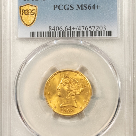 $2.50 1902-S $5 LIBERTY GOLD QUARTER EAGLE – PCGS MS-64+ NEAR GEM!