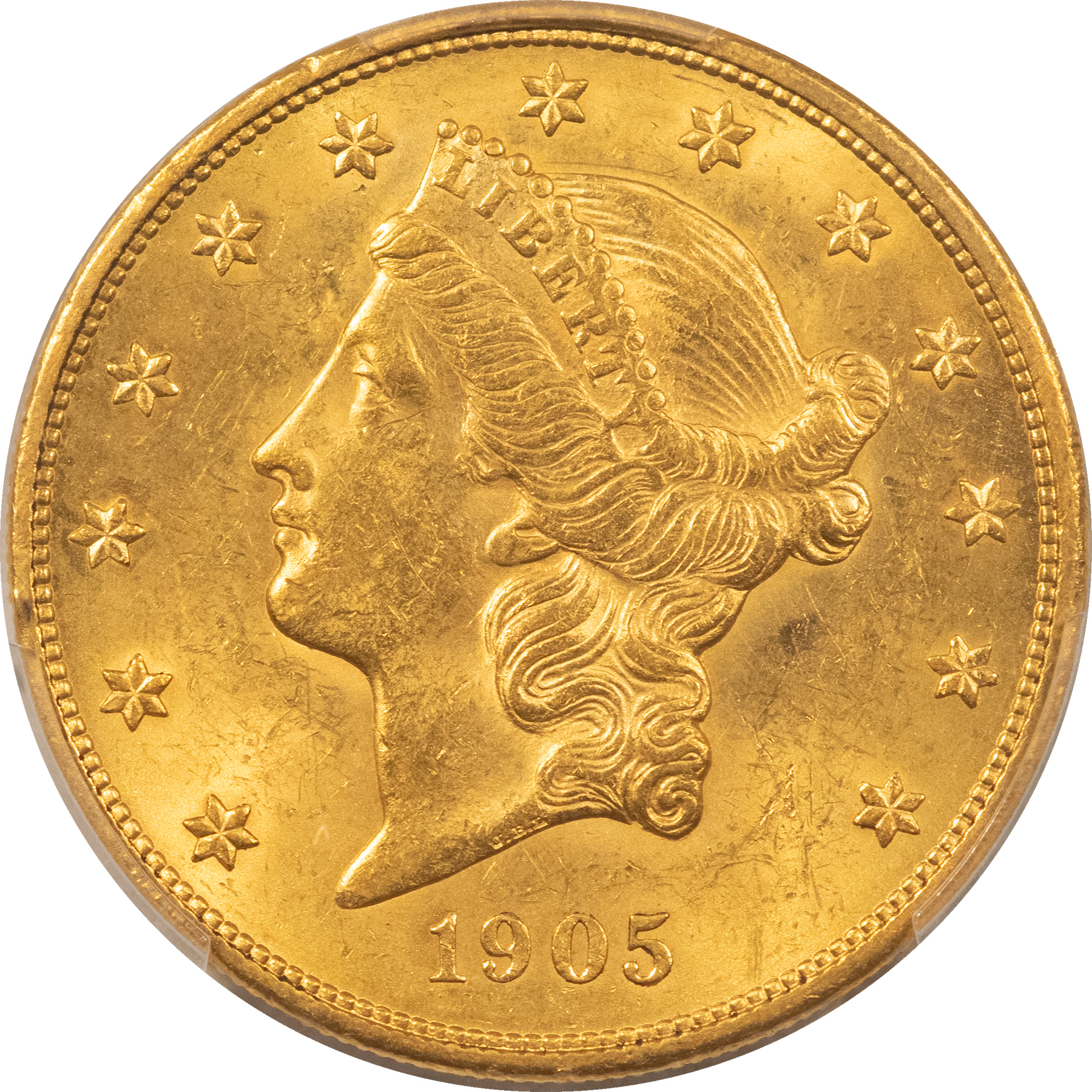$20 1905 $20 LIBERTY GOLD DOUBLE EAGLE – PCGS MS-62, VERY TOUGH, LOW MINTAGE & CAC! $20 1905 $20 LIBERTY GOLD DOUBLE EAGLE – PCGS MS-62, VERY TOUGH, LOW MINTAGE & CAC!