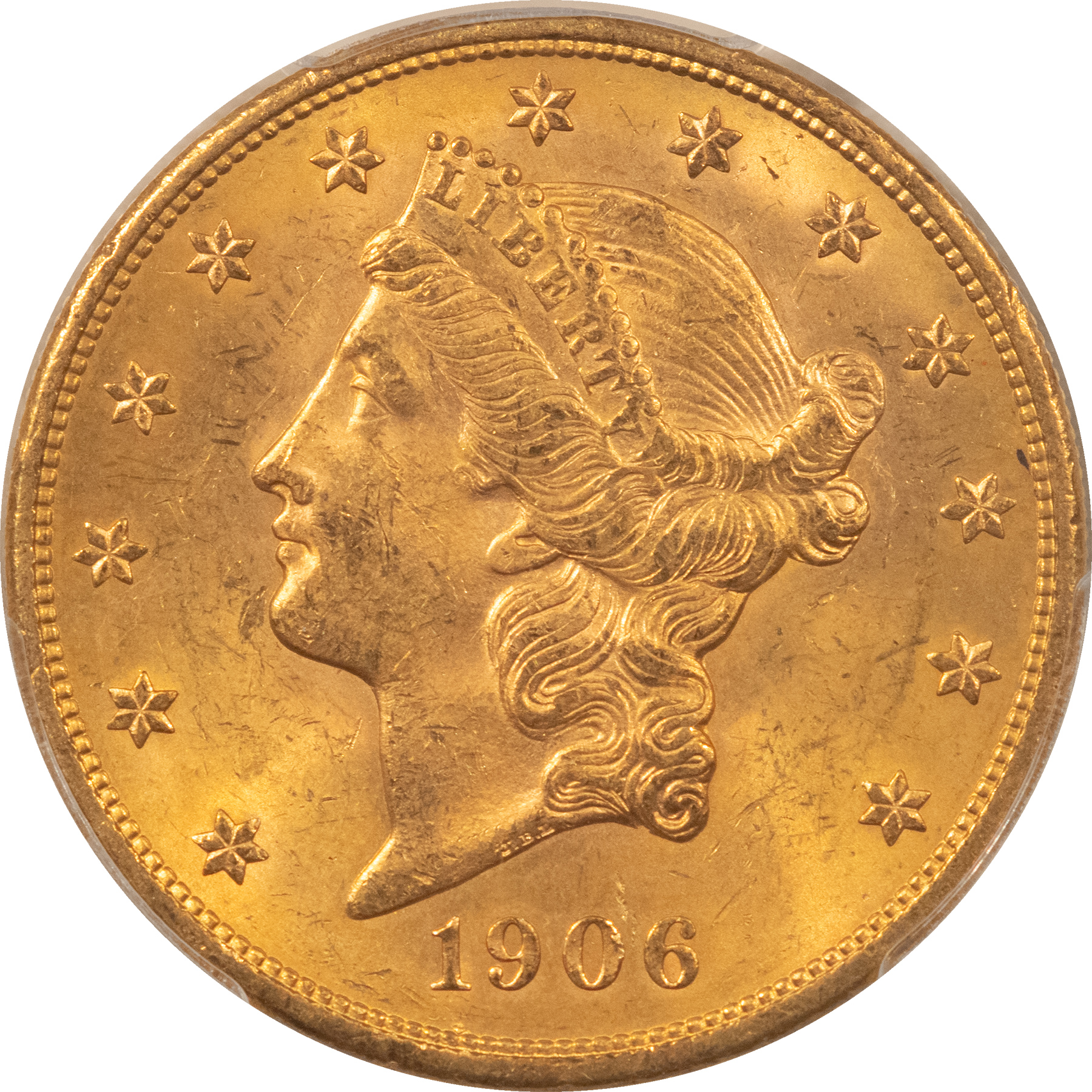 $20 1906 $20 LIBERTY GOLD DOUBLE EAGLE – PCGS MS-62, VERY TOUGH, LOW MINTAGE & CAC! $20 1906 $20 LIBERTY GOLD DOUBLE EAGLE – PCGS MS-62, VERY TOUGH, LOW MINTAGE & CAC!
