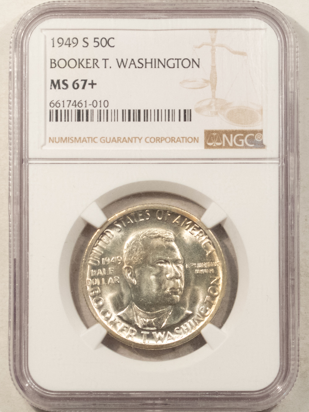 Early Commems 1949-S BOOKER T. WASHINGTON COMMEMORATIVE HALF DOLLAR NGC MS-67+ SUPERB POP 17/0 Early Commems 1949-S BOOKER T. WASHINGTON COMMEMORATIVE HALF DOLLAR NGC MS-67+ SUPERB POP 17/0