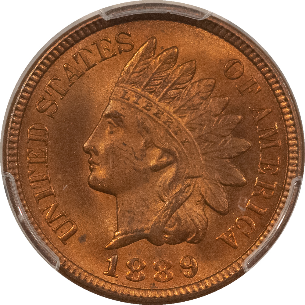 Indian 1889 INDIAN CENT – PCGS MS-65 RB GEM! Indian 1889 INDIAN CENT – PCGS MS-65 RB GEM!