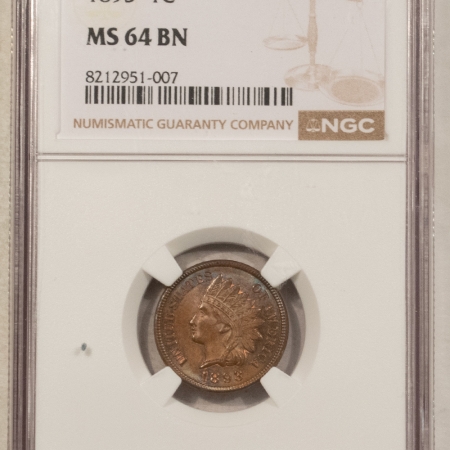 Indian 1893 INDIAN CENT – NGC MS-64 BN GORGEOUS COLOR!