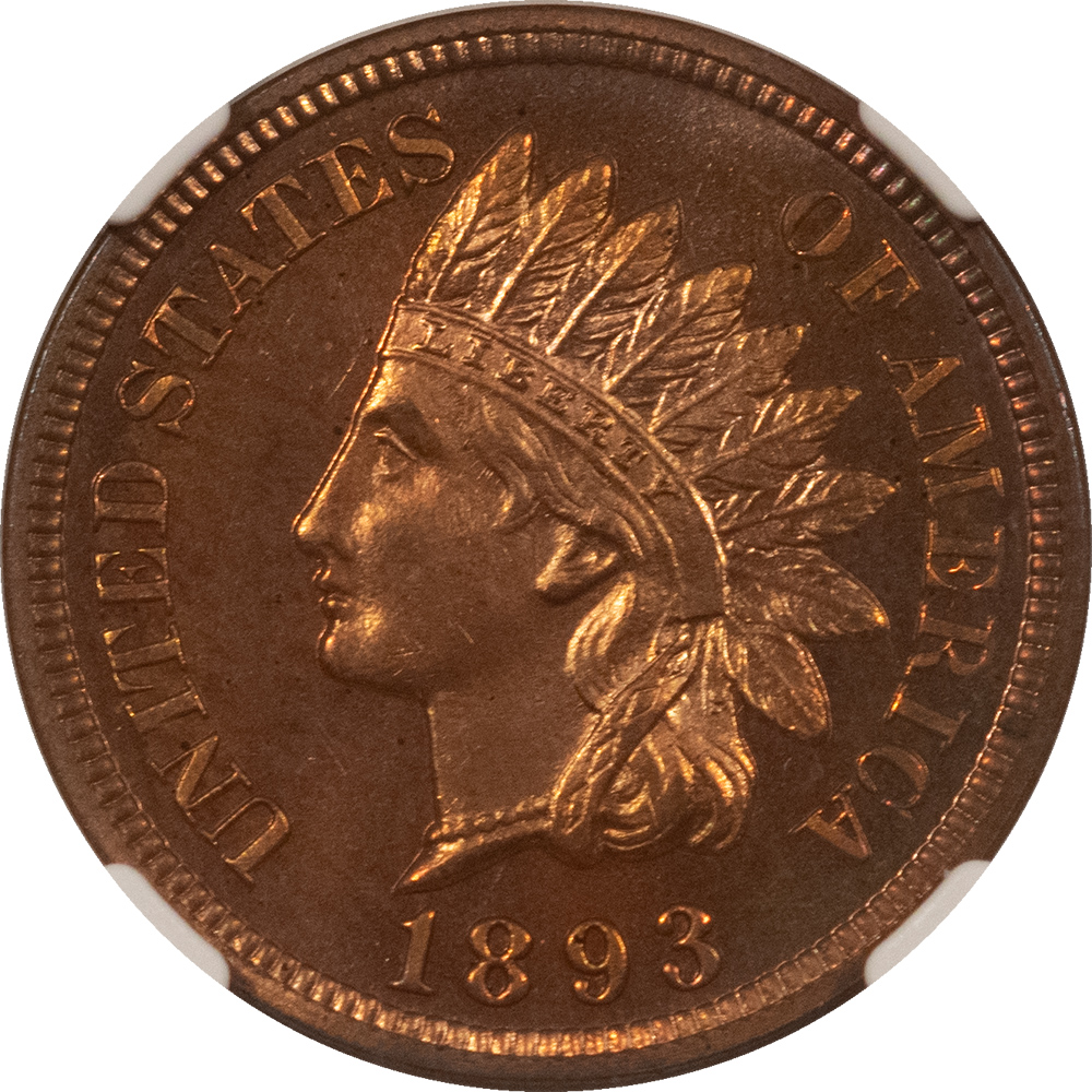 Indian 1893 PROOF INDIAN CENT – NGC PF-66 RB, ATTRACTIVE! Indian 1893 PROOF INDIAN CENT – NGC PF-66 RB, ATTRACTIVE!