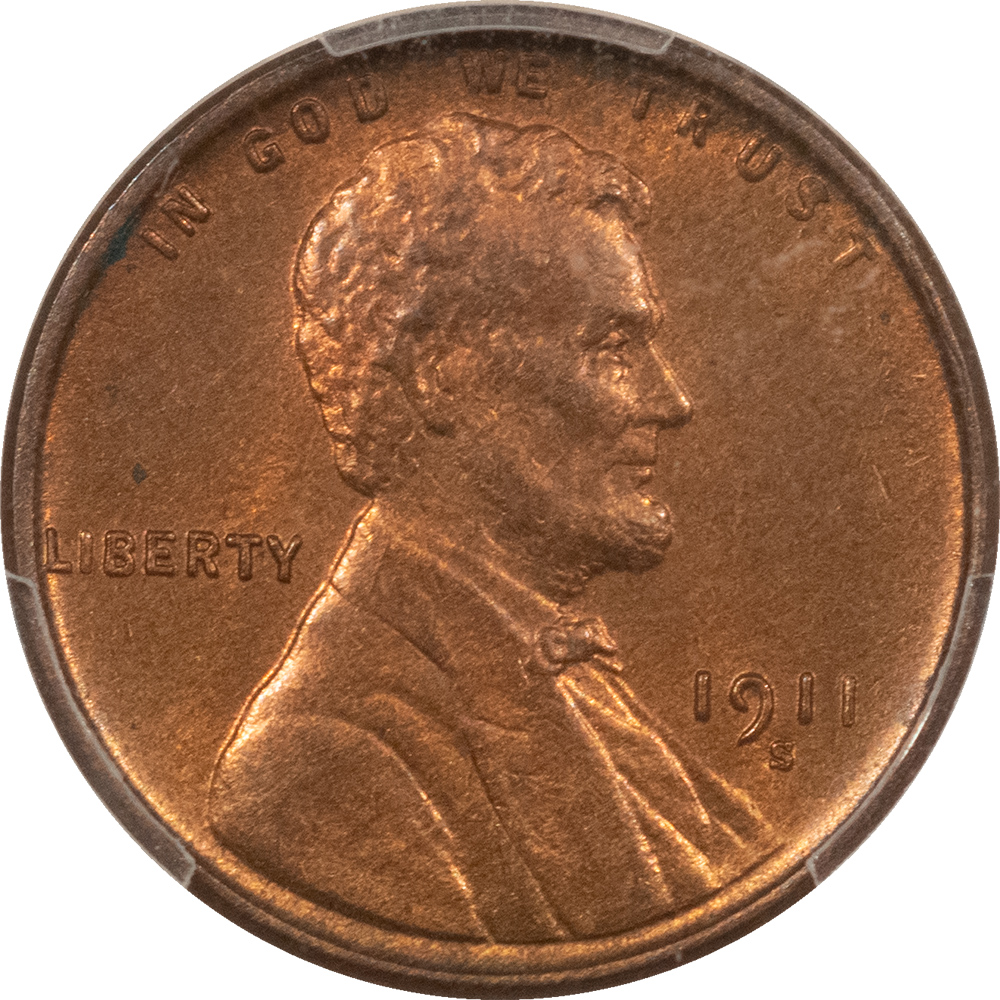 Lincoln Cents (Wheat) 1911-S LINCOLN CENT – PCGS MS-64 RB ATTRACTIVE TOUGH DATE! Lincoln Cents (Wheat) 1911-S LINCOLN CENT – PCGS MS-64 RB ATTRACTIVE TOUGH DATE!