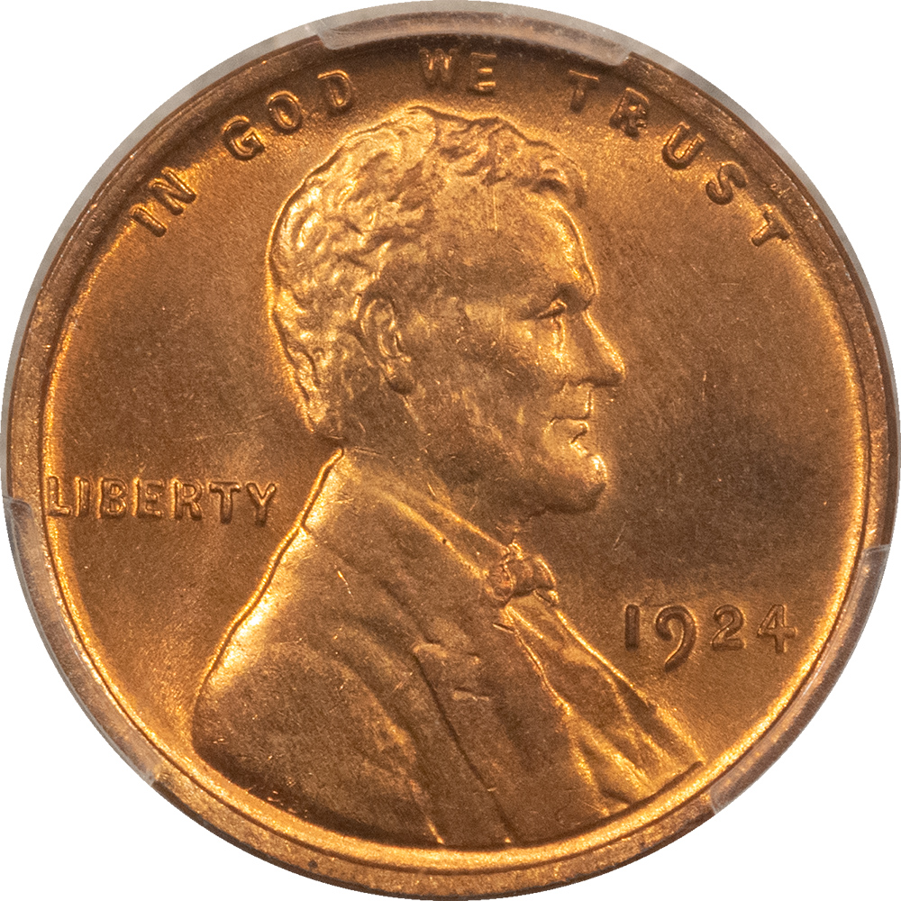 Lincoln Cents (Wheat) 1924 LINCOLN CENT – PCGS MS-65 RD, RED GEM! Lincoln Cents (Wheat) 1924 LINCOLN CENT – PCGS MS-65 RD, RED GEM!