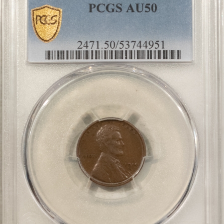 Lincoln Cents (Wheat) 1914-D LINCOLN CENT – PCGS AU-50, CHOCOLATE BROWN! KEY-DATE!