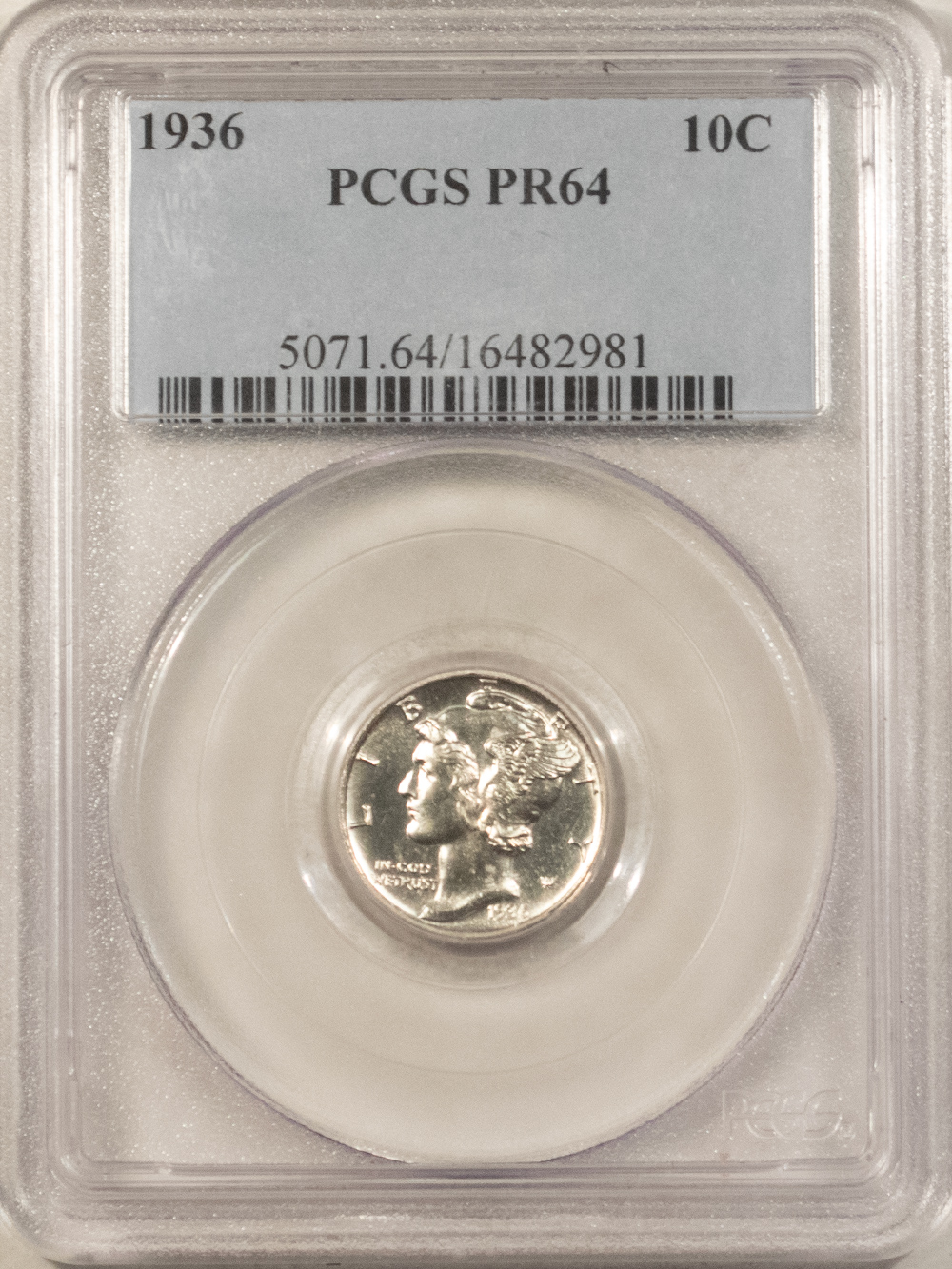 Dimes 1936 PROOF MERCURY DIME – PCGS PR-64, BLAST WHITE & PREMIUM QUALITY! Dimes 1936 PROOF MERCURY DIME – PCGS PR-64, BLAST WHITE & PREMIUM QUALITY!