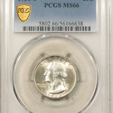 New Certified Coins 1936-S WASHINGTON QUARTER – PCGS MS-66, LOOKS 67! PREMIUM QUALITY!