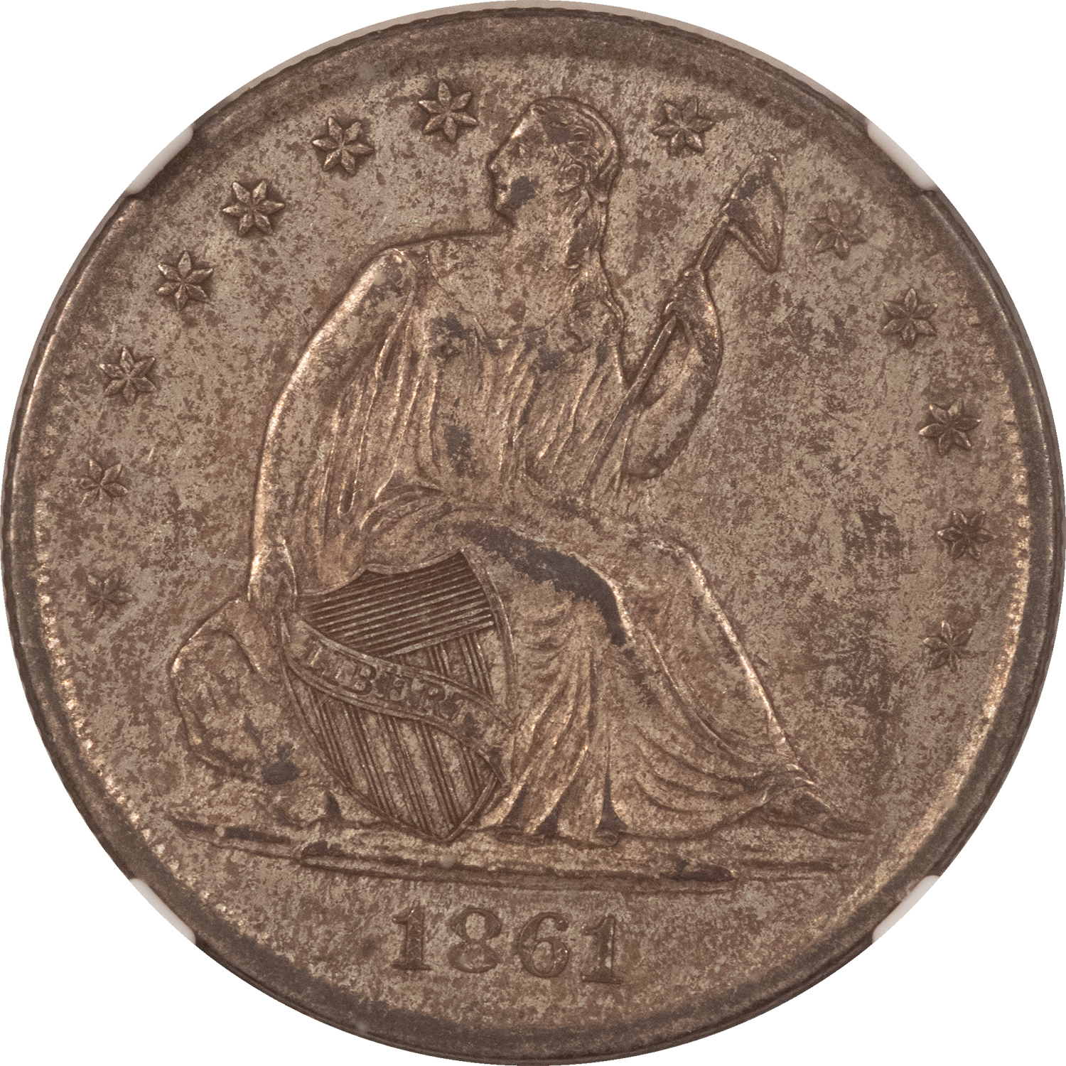 Half Dollars 1861-S SEATED LIBERTY HALF DOLLAR – NGC XF-45 Half Dollars 1861-S SEATED LIBERTY HALF DOLLAR – NGC XF-45