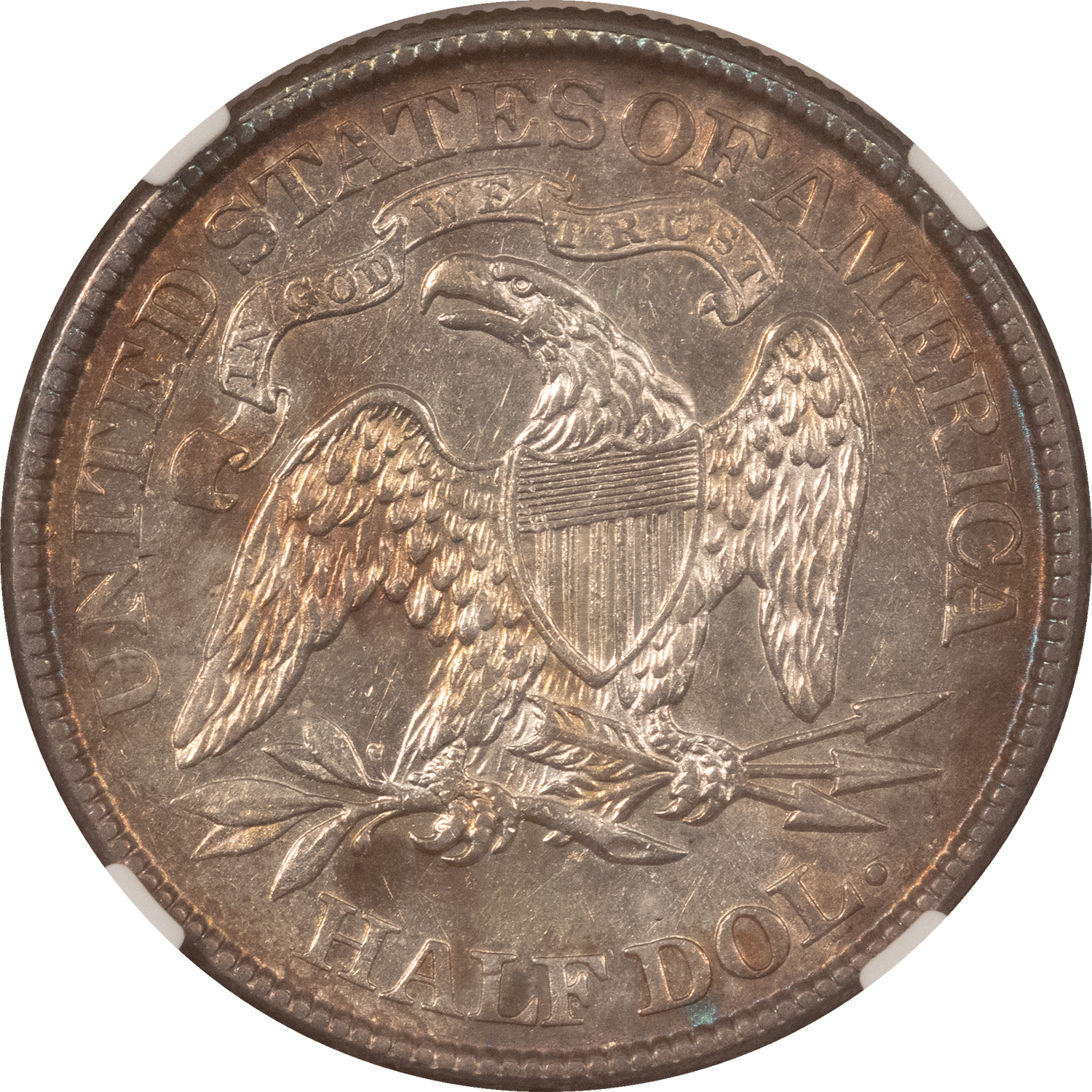 Half Dollars 1874 SEATED LIBERTY HALF DOLLAR WITH ARROWS – NGC AU-53, NICE! Half Dollars 1874 SEATED LIBERTY HALF DOLLAR WITH ARROWS – NGC AU-53, NICE!