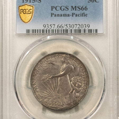 Early Commems 1915-S PANAMA-PACIFIC COMMEMORATIVE HALF DOLLAR – PCGS MS-66, FRESH ORIGINAL GEM
