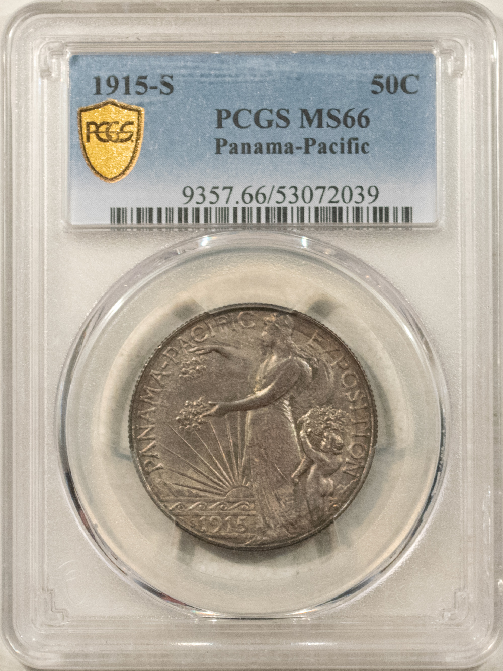 Early Commems 1915-S PANAMA-PACIFIC COMMEMORATIVE HALF DOLLAR – PCGS MS-66, FRESH ORIGINAL GEM Early Commems 1915-S PANAMA-PACIFIC COMMEMORATIVE HALF DOLLAR – PCGS MS-66, FRESH ORIGINAL GEM