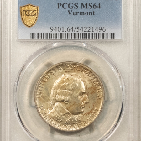 Early Commems 1927 VERMONT COMMEMORATIVE HALF DOLLAR – PCGS MS-64, ORIGINAL AND NICE!