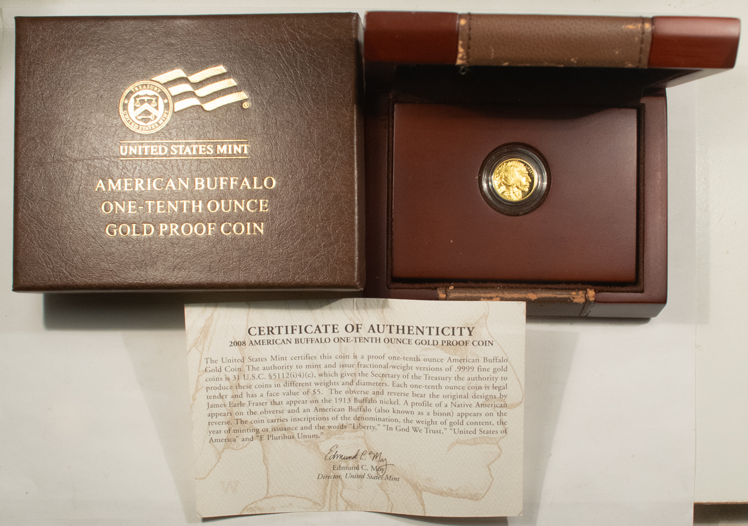 American Gold Eagles, Buffaloes, & Liberty Series 2008-W $5 1/10 OZ .9999 PROOF GOLD BUFFALO-FRESH GEM PROOF/OGP; ONLY YEAR ISSUED American Gold Eagles, Buffaloes, & Liberty Series 2008-W $5 1/10 OZ .9999 PROOF GOLD BUFFALO-FRESH GEM PROOF/OGP; ONLY YEAR ISSUED