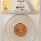 Lincoln Cents (Wheat) 1909 VDB LINCOLN CENT – NGC MS-65 RD GEM FIRST YEAR ISSUE!