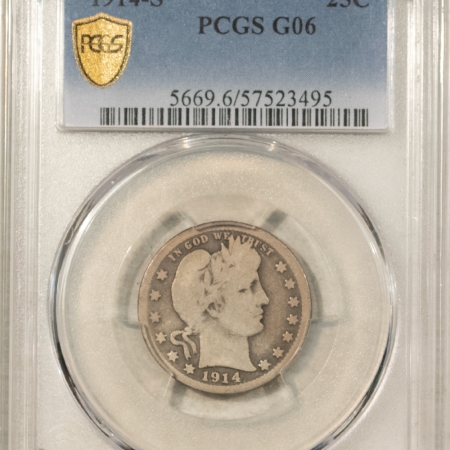 Barber Quarters 1914-S BARBER QUARTER – PCGS G-6