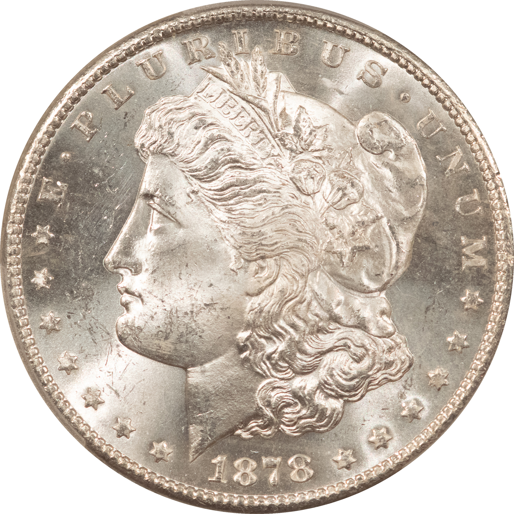 Dollars 1878-S $1 MORGAN DOLLAR – PCGS MS-63, BLAST WHITE! Dollars 1878-S $1 MORGAN DOLLAR – PCGS MS-63, BLAST WHITE!
