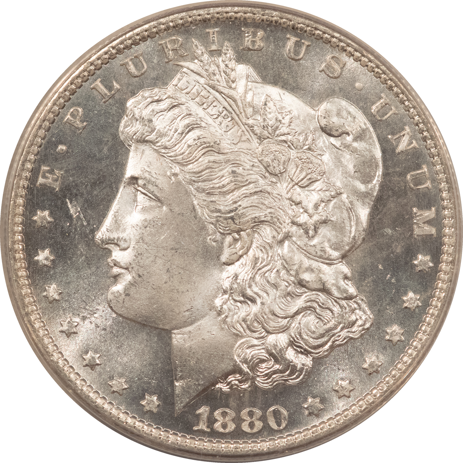 Dollars 1880-S $1 MORGAN DOLLAR – ANACS MS-65 CAMEO PROOFLIKE! Dollars 1880-S $1 MORGAN DOLLAR – ANACS MS-65 CAMEO PROOFLIKE!