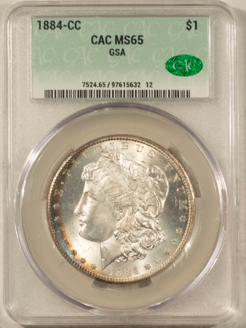 CAC Approved Coins 1884-CC $1 MORGAN DOLLAR – CACG MS-65, FRESH PQ GEM! CAC APPROVED! CARSON CITY! CAC Approved Coins 1884-CC $1 MORGAN DOLLAR – CACG MS-65, FRESH PQ GEM! CAC APPROVED! CARSON CITY!
