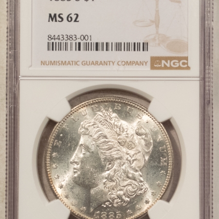 Dollars 1885-S $1 MORGAN DOLLAR – NGC MS-62