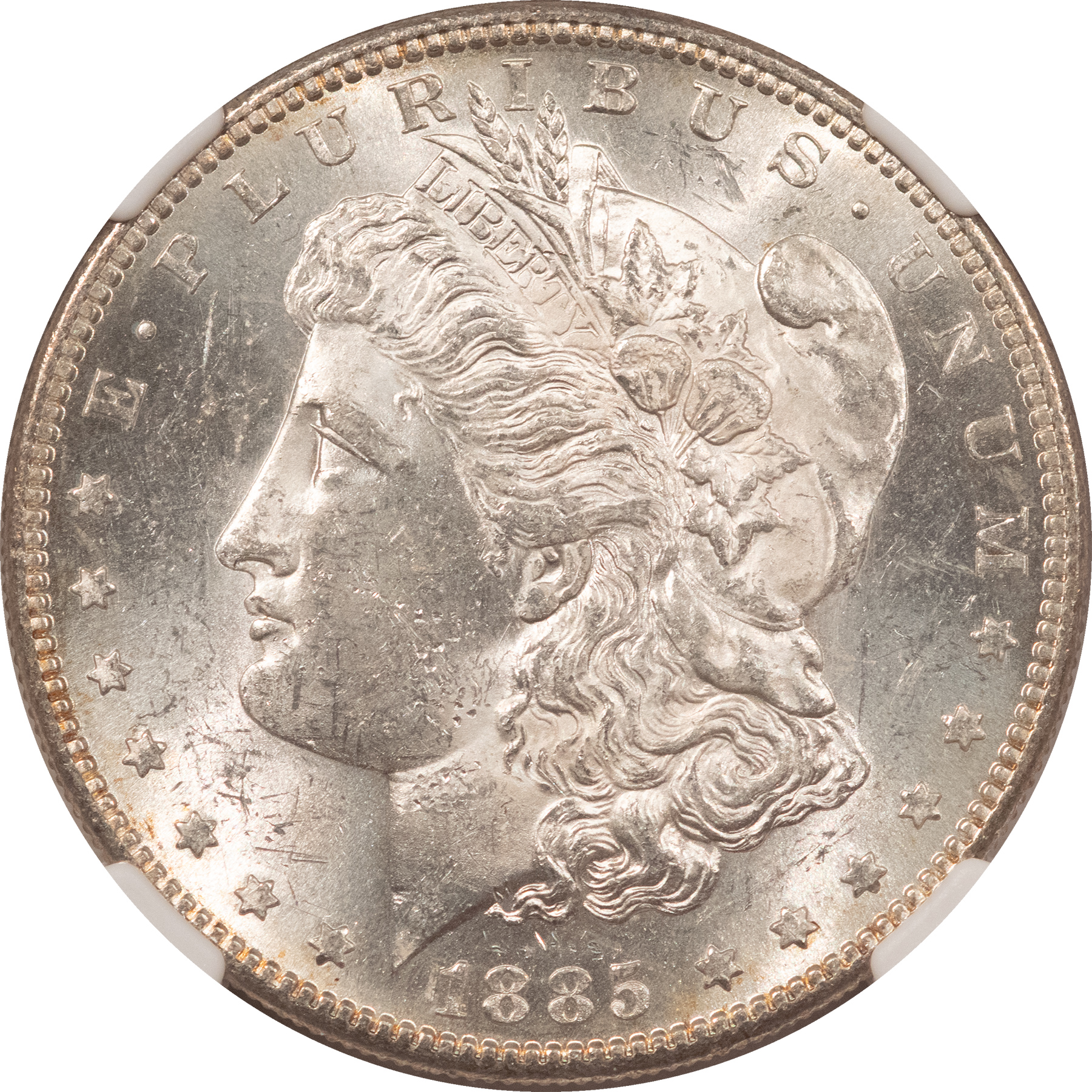 Dollars 1885-S $1 MORGAN DOLLAR – NGC MS-62 Dollars 1885-S $1 MORGAN DOLLAR – NGC MS-62