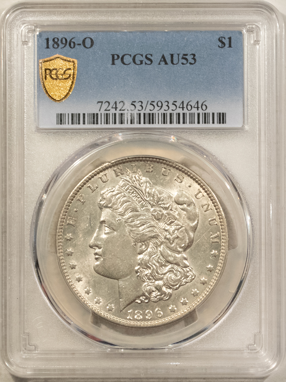Dollars 1896-O $1 MORGAN DOLLAR – PCGS AU-53 Dollars 1896-O $1 MORGAN DOLLAR – PCGS AU-53