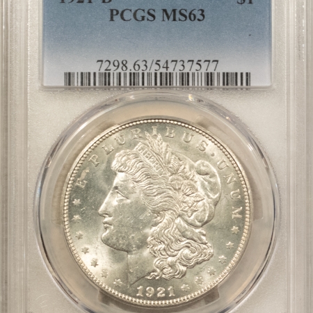 Dollars 1921-D $1 MORGAN DOLLAR – PCGS MS-63, CHOICE!