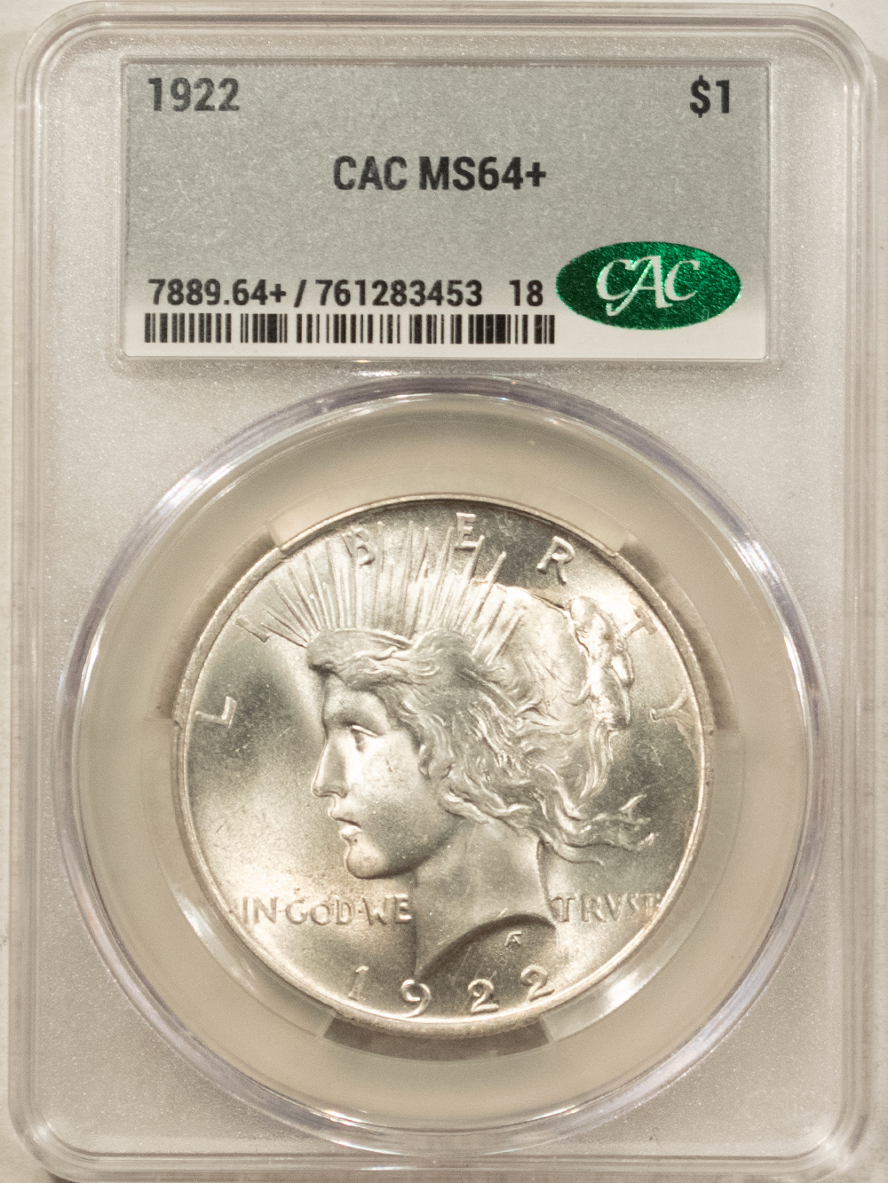 CAC Approved Coins 1922 $1 PEACE DOLLAR – CACG MS-64+, 65+ QUALITY! CAC APPROVED! CAC Approved Coins 1922 $1 PEACE DOLLAR – CACG MS-64+, 65+ QUALITY! CAC APPROVED!
