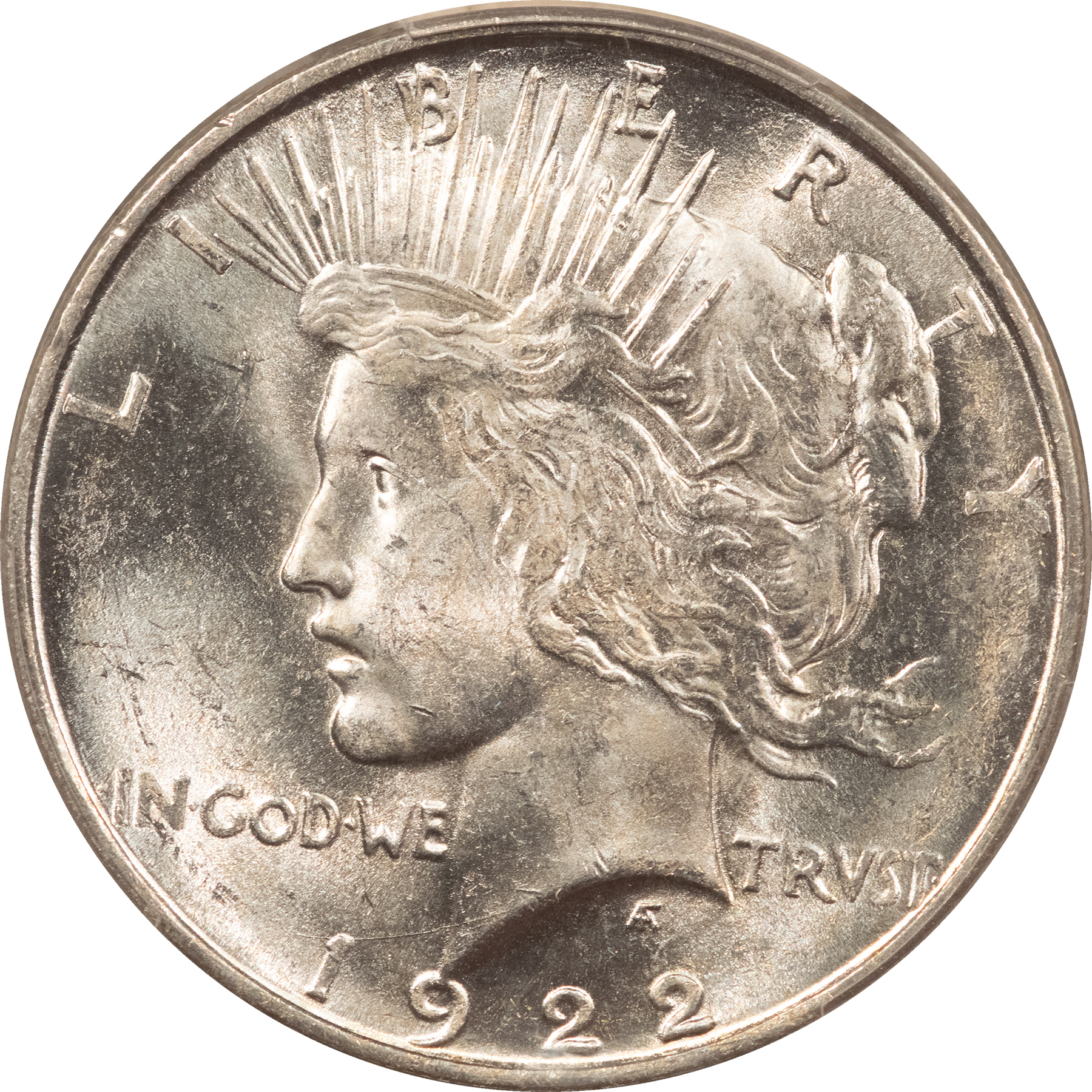 Dollars 1922-D $1 PEACE DOLLAR – PCGS MS-64, BLAST WHITE! Dollars 1922-D $1 PEACE DOLLAR – PCGS MS-64, BLAST WHITE!