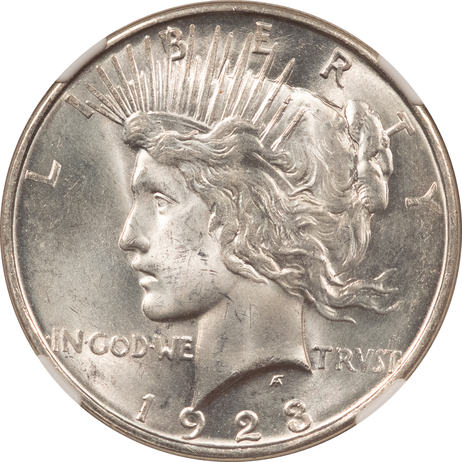 Dollars 1923-D $1 PEACE DOLLAR – NGC MS-64, BLAST WHITE & NICE! Dollars 1923-D $1 PEACE DOLLAR – NGC MS-64, BLAST WHITE & NICE!