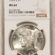 Dollars 1923-S $1 PEACE DOLLAR – NGC MS-64, INCREDIBLE LUSTER! PREMIUM QUALITY! Dollars 1923-S $1 PEACE DOLLAR – NGC MS-64, INCREDIBLE LUSTER! PREMIUM QUALITY!