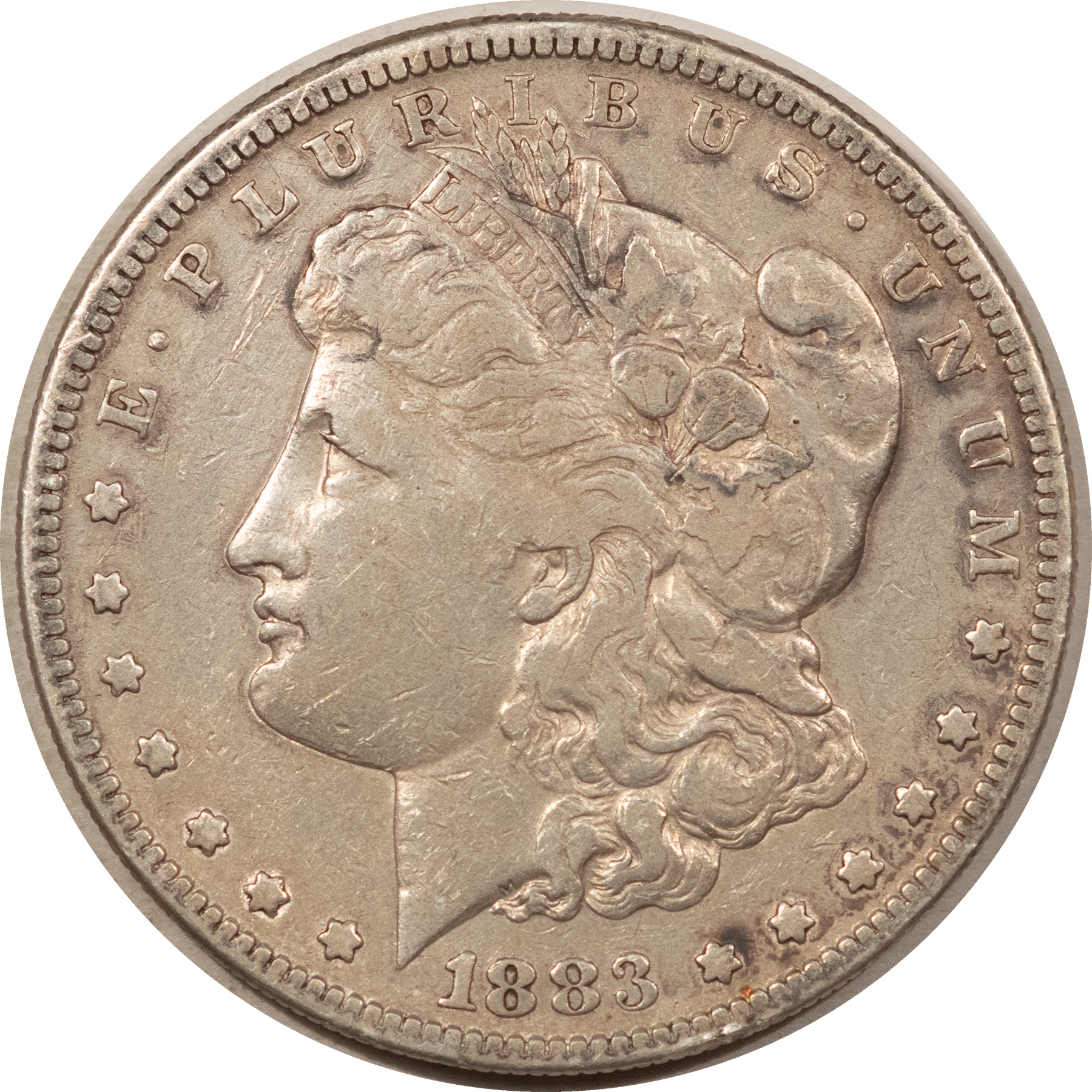 Dollars 1883-S $1 MORGAN DOLLAR – HIGH GRADE CIRCULATED EXAMPLE BUT W/ SMALL MARKS! Dollars 1883-S $1 MORGAN DOLLAR – HIGH GRADE CIRCULATED EXAMPLE BUT W/ SMALL MARKS!