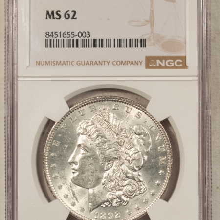 Dollars 1892 $1 MORGAN DOLLAR – NGC MS-62 BLAST WHITE!