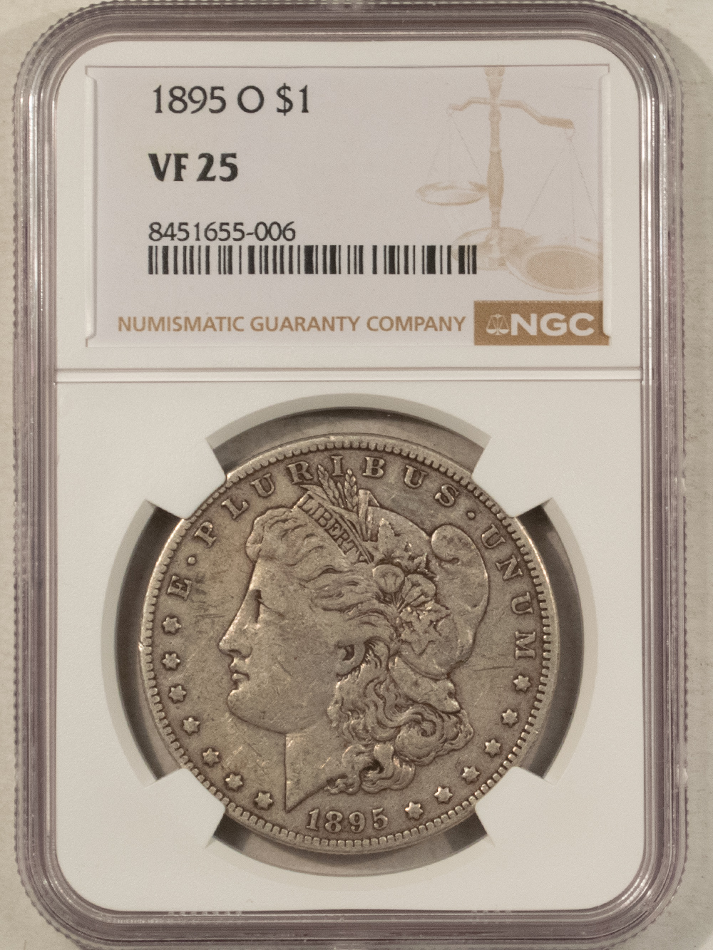 Dollars 1895-O $1 MORGAN DOLLAR – NGC VF-25, PREMIUM QUALITY & PERFECT! Dollars 1895-O $1 MORGAN DOLLAR – NGC VF-25, PREMIUM QUALITY & PERFECT!