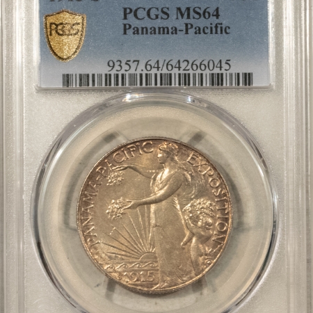 Early Commems 1915-S PANAMA-PACIFIC COMMEMORATIVE HALF DOLLAR – PCGS MS-64, FRESH & PQ!
