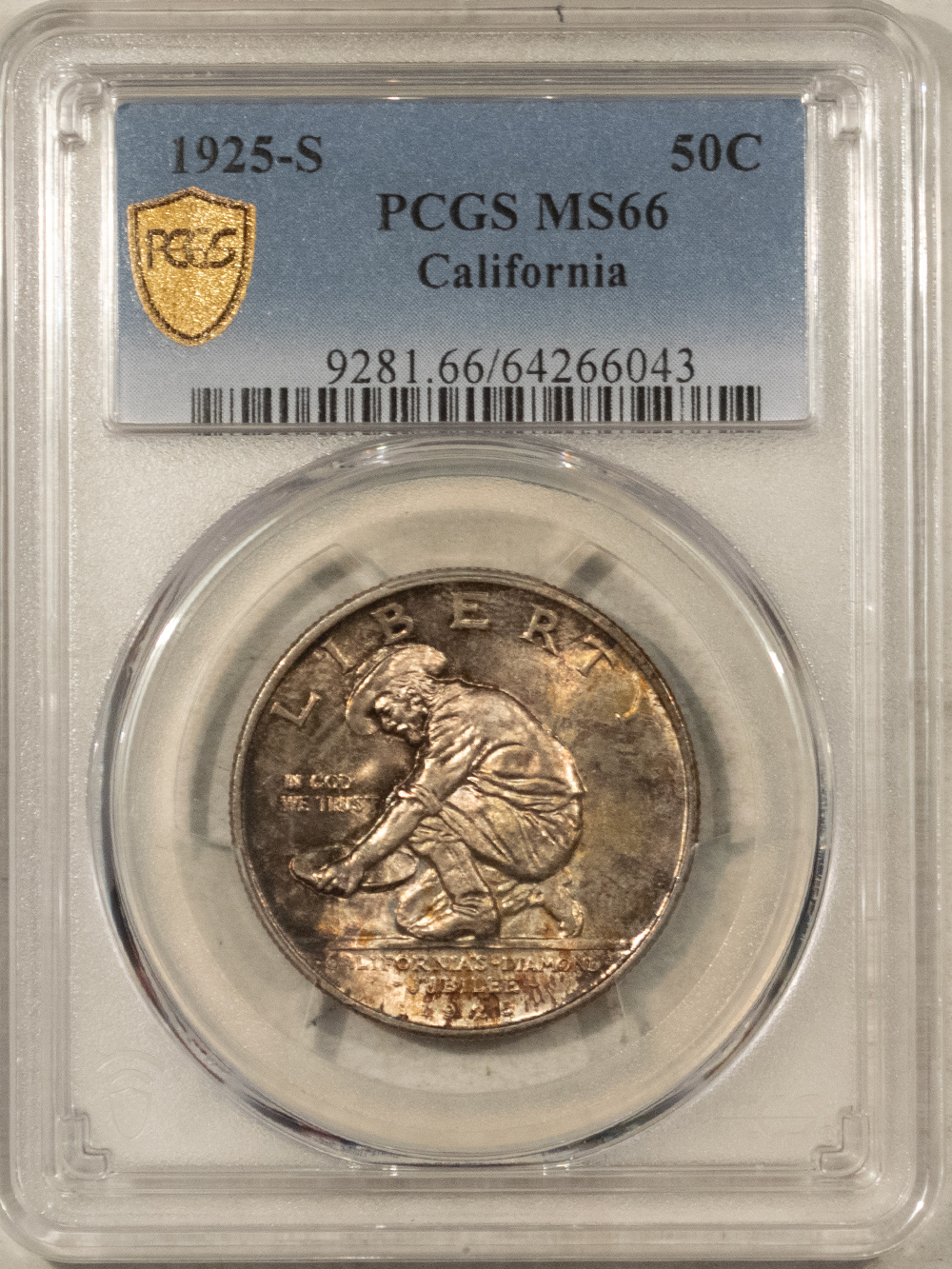 Early Commems 1925-S CALIFORNIA COMMEMORATIVE HALF DOLLAR – PCGS MS-66 PRETTY ORIGINAL Early Commems 1925-S CALIFORNIA COMMEMORATIVE HALF DOLLAR – PCGS MS-66 PRETTY ORIGINAL