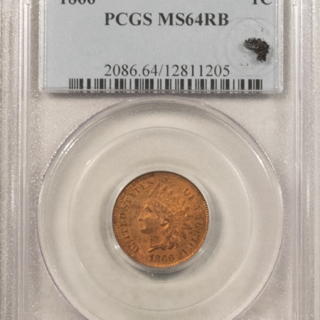 Indian 1866 INDIAN CENT PCGS MS-64 RB, FRESH & EAGLE EYE CERT!