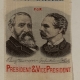 New Store Items 1884 CLEVELAND-HENDRICKS JUGATE RIBBON 2 1/2 X 5 1/4 SILK W/GRAPHICS NEAR MINT!
