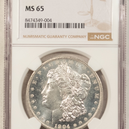Dollars 1904-O $1 MORGAN DOLLAR – NGC MS-65, WHITE GEM & LOOKS PROOFLIKE TO US!