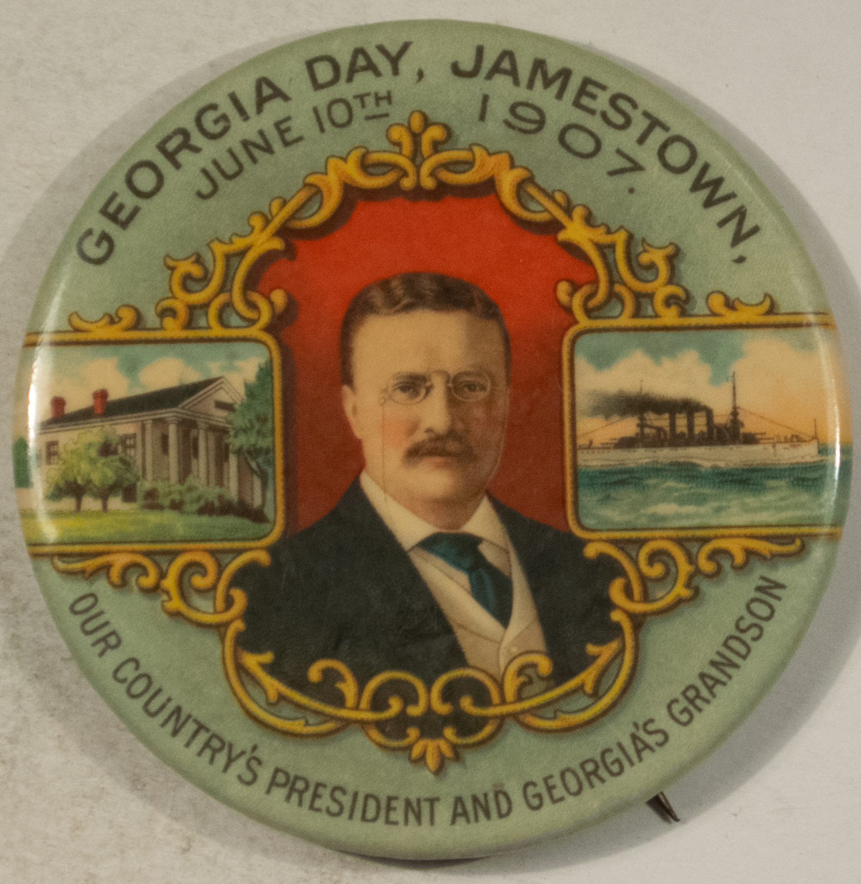 New Store Items 1907 TEDDY ROOSEVELT 2 1/8″ JUNE 10th GEORGIA DAY, RARE & GRAPHIC BUTTON-EXC+! New Store Items 1907 TEDDY ROOSEVELT 2 1/8″ JUNE 10th GEORGIA DAY, RARE & GRAPHIC BUTTON-EXC+!