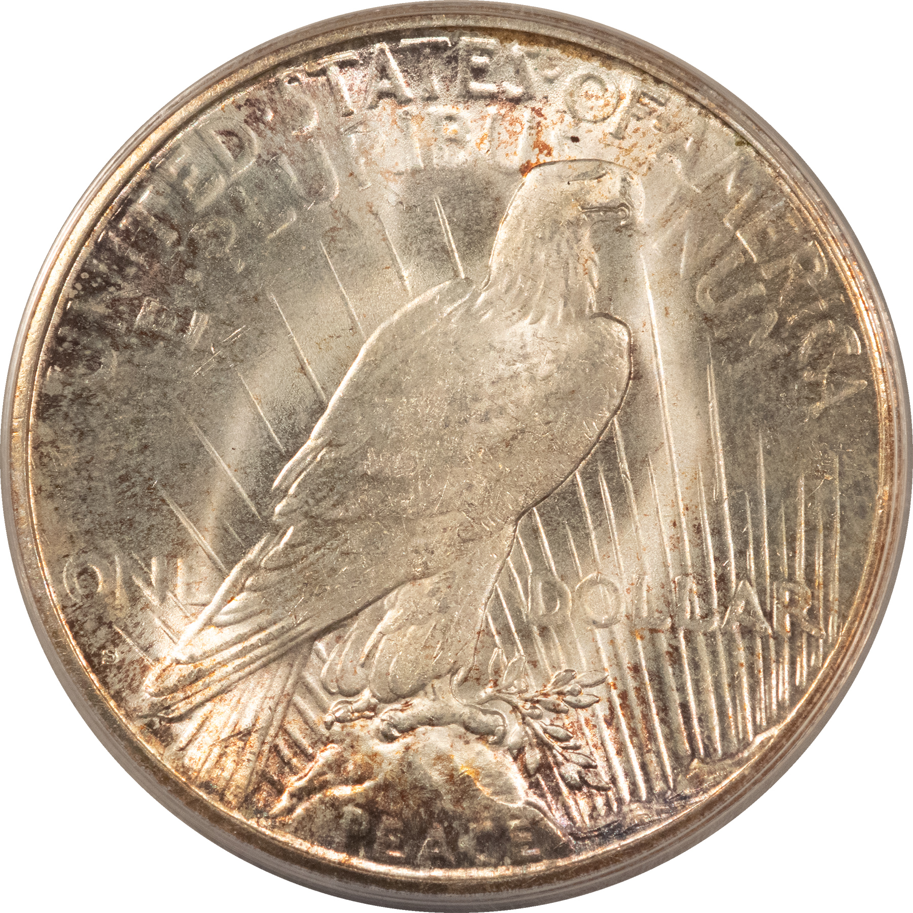 Dollars 1925-S $1 PEACE DOLLAR VAM-2, DOUBLED DIE REVERSE, TOP 50 – ANACS MS-64! Dollars 1925-S $1 PEACE DOLLAR VAM-2, DOUBLED DIE REVERSE, TOP 50 – ANACS MS-64!