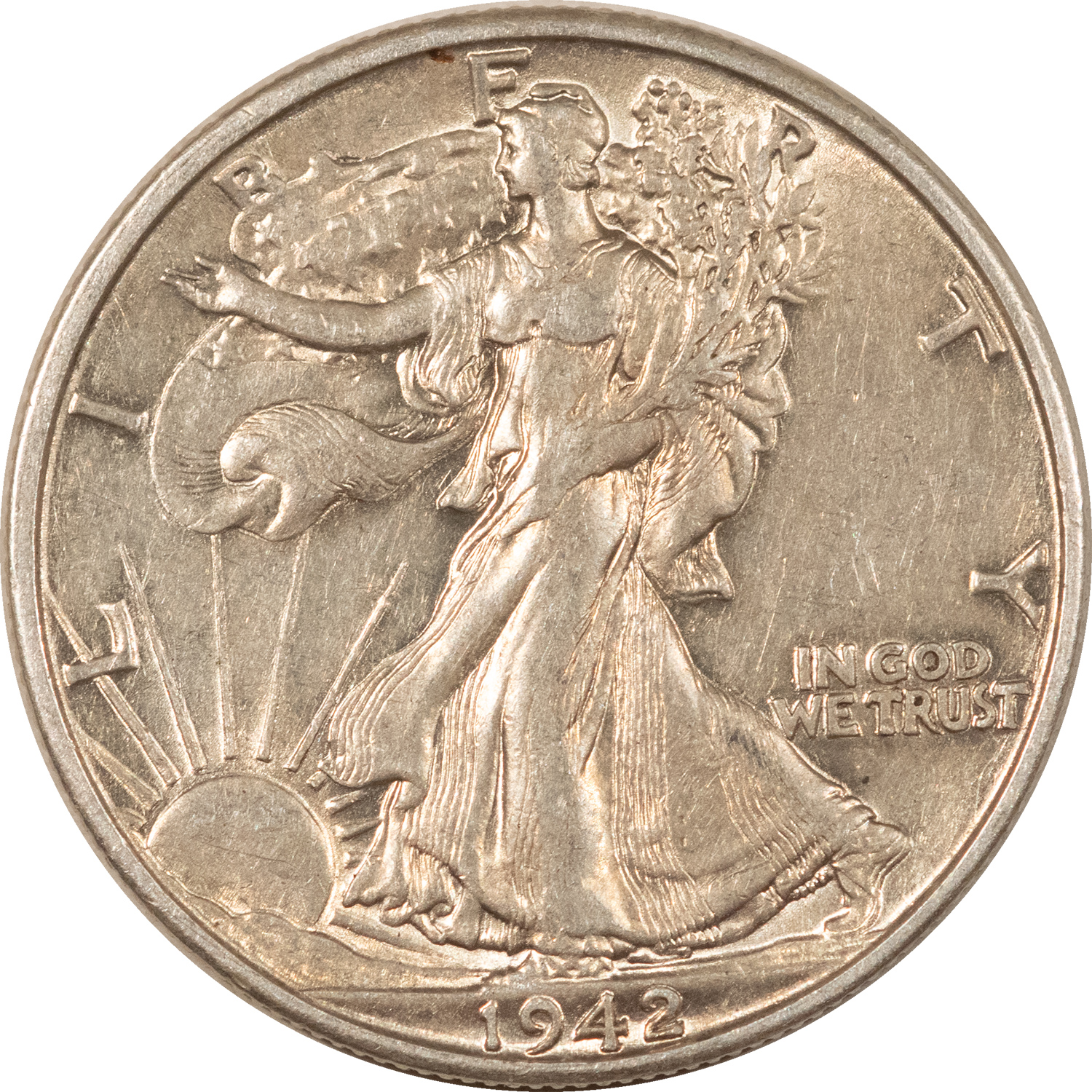 Half Dollars 1942-D WALKING LIBERTY HALF DOLLAR – HIGH GRADE EXAMPLE! Half Dollars 1942-D WALKING LIBERTY HALF DOLLAR – HIGH GRADE EXAMPLE!