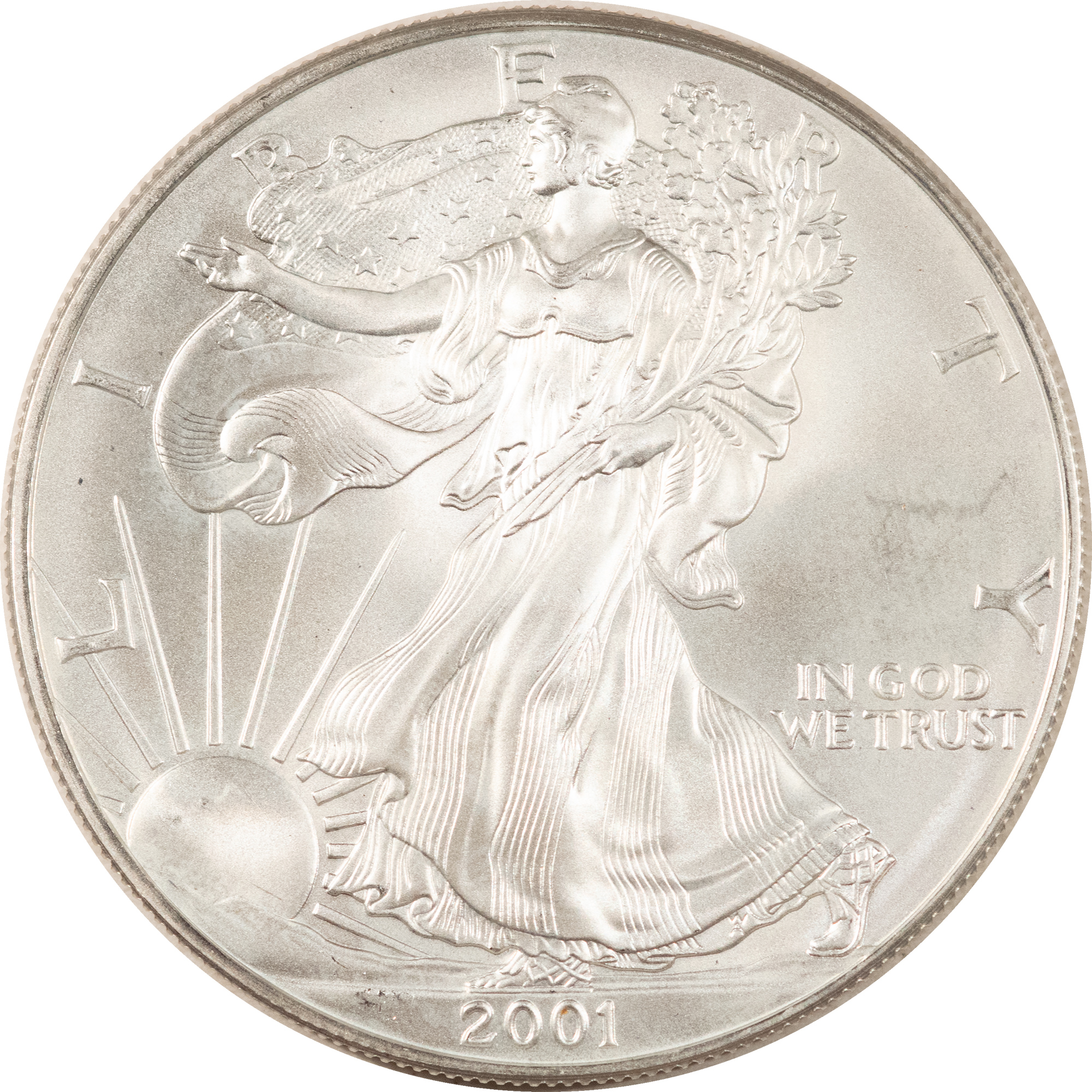 American Silver Eagles 2001 $1 AMERICAN SILVER EAGLE, 1 OZ .999 – GEM BRILLIANT UNCIRCULATED! American Silver Eagles 2001 $1 AMERICAN SILVER EAGLE, 1 OZ .999 – GEM BRILLIANT UNCIRCULATED!