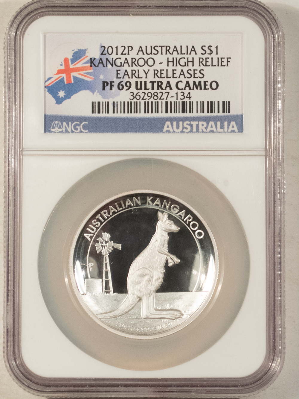 Bullion 2012-P AUSTRALIA $1 PROOF KANGAROO HIGH RELIEF EARLY RELEASES – NGC PF-69 UCAM Bullion 2012-P AUSTRALIA $1 PROOF KANGAROO HIGH RELIEF EARLY RELEASES – NGC PF-69 UCAM