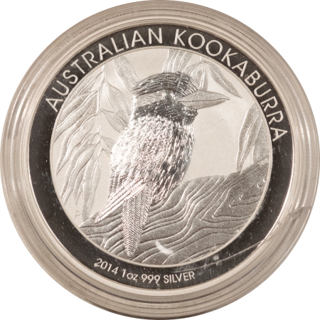 Bullion 2014 AUSTRALIA $1 KOOKABURRA 1 OZ SILVER – PROOFLIKE BU IN ORIGINAL CAPSULE!