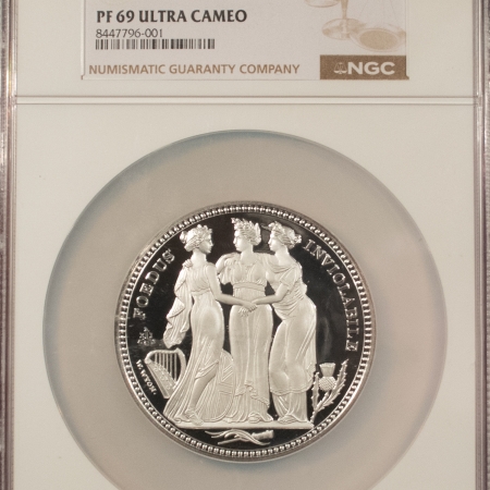 New Certified Coins 2021 ST. HELENA 5 OZ SILVER 5 POUNDS THREE GRACES, NGC PF-69 UCAM, OGP 259/300