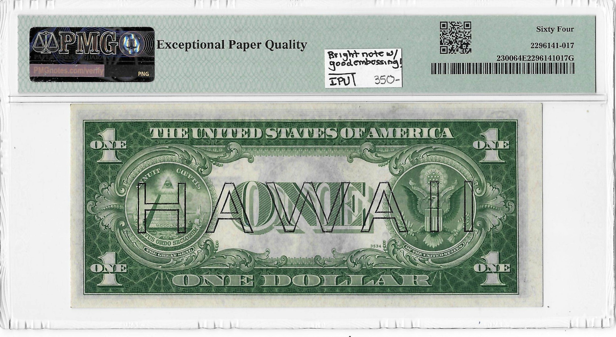 New Store Items 1935-A $1 SILVER CERTIFICATE, HAWAII, FR#2300, PMG CHOICE UNC 64 EPQ! New Store Items 1935-A $1 SILVER CERTIFICATE, HAWAII, FR#2300, PMG CHOICE UNC 64 EPQ!
